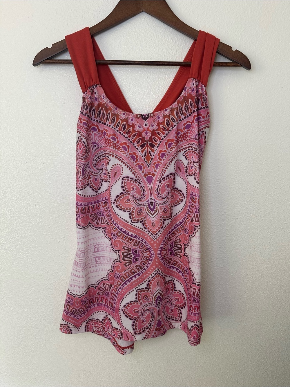 PrAna Pink & Orange Paisley Tank Top